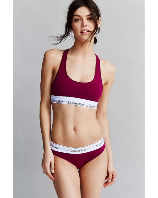 Calvin Klein Modern Cotton Racerback Bralette in White