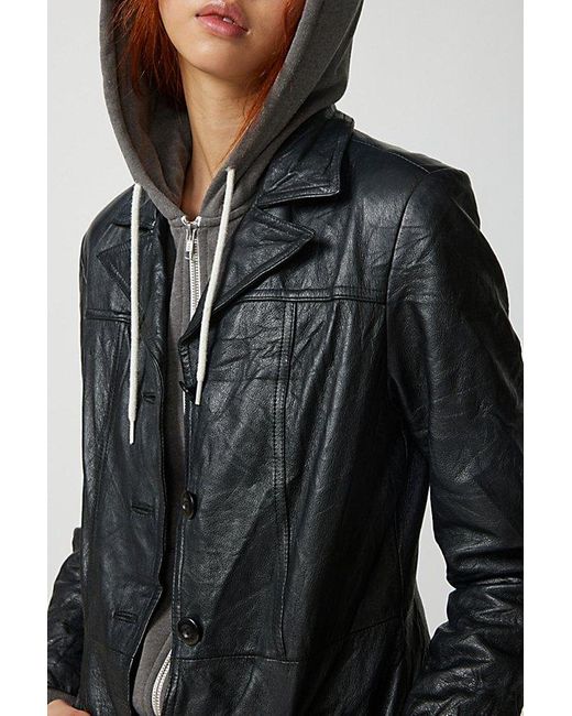 Urban Renewal Black Vintage Leather Blazer Jacket
