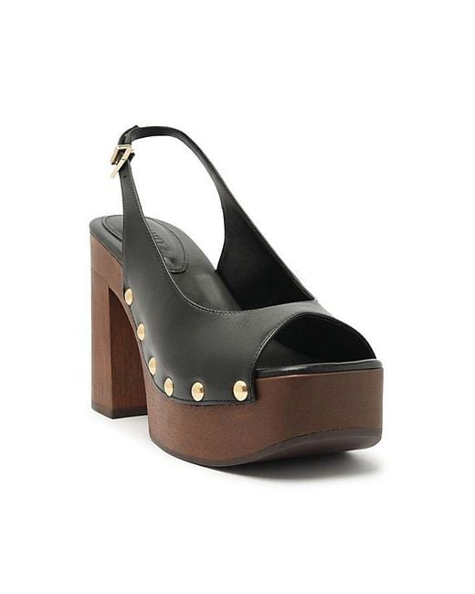SCHUTZ SHOES Black Rose Sling Clog Sandal