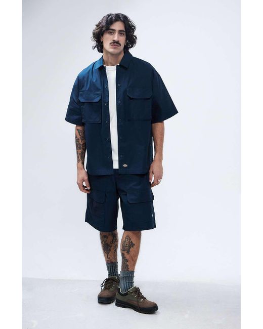 Dickies Blue Navy Fisherville Short-sleeved Shirt for men