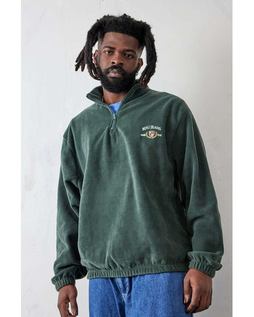 BDG Green Crest Fleece Mock Neck Sweatshirt for men