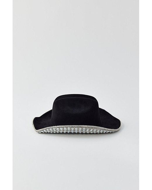 Urban Outfitters Black Embellished Cowboy Hat