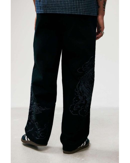 Ed Hardy Uo Exclusive Black Dragon Beach Pants for men