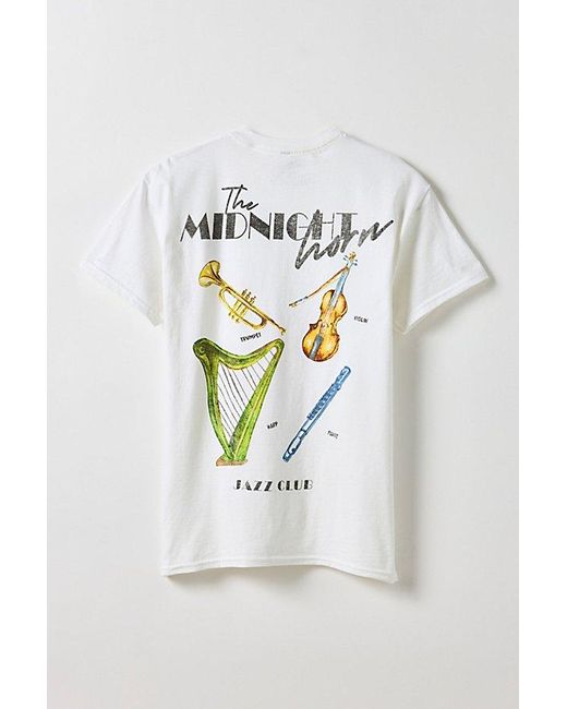 Urban Outfitters Blue Jazz Club Graphic Tee for men