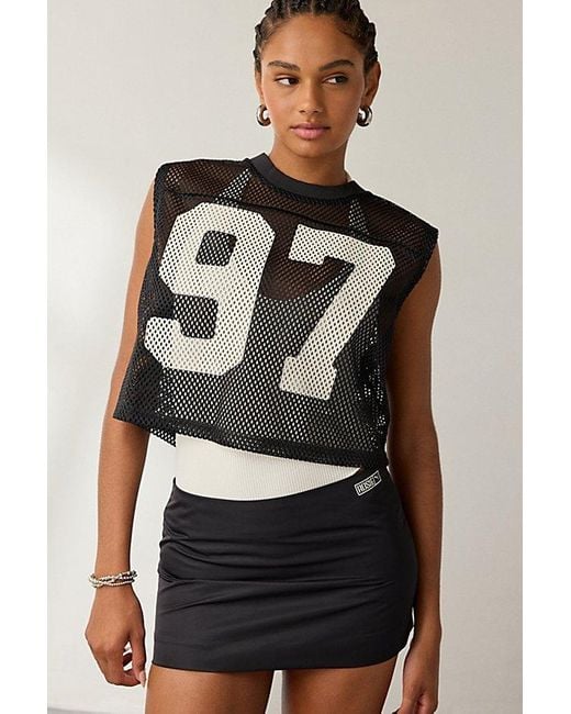 PUMA Black X Rosé Graphic Mesh Cropped Jersey Tee