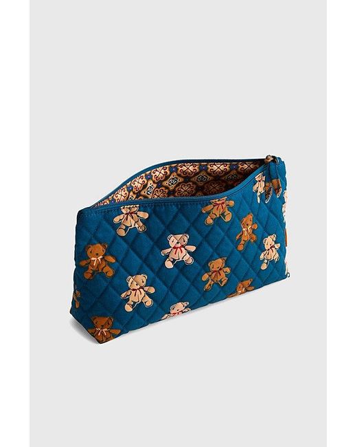 Vera Bradley Blue Quilted Cotton Medium Pouch
