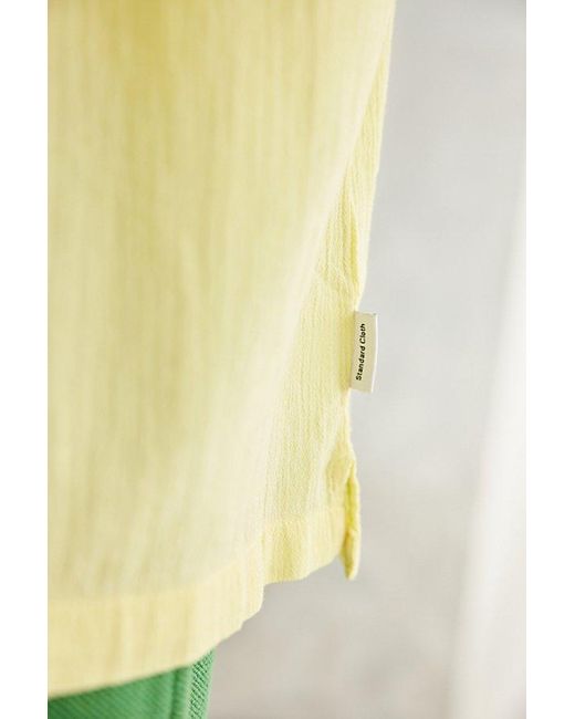 Standard Cloth Yellow Liam Crinkle Shirt Top for men