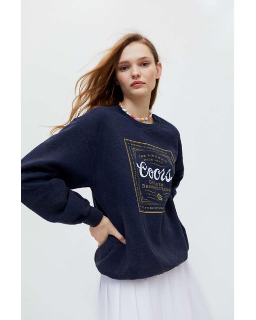 Urban Outfitters Coors Banquet Crew Neck Sweatshirt in Blue | Lyst