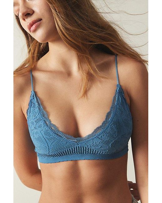 Out From Under Blue Seamless Stretch Lace Bralette