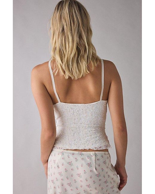 Kimchi Blue White Clover Lace + Ribbon Trim Cropped Cami