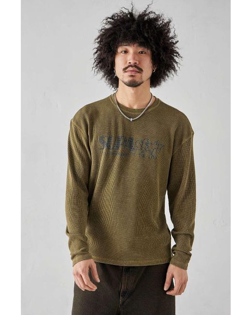 Urban Outfitters Green Uo Khaki Superstar Waffle Knit T-shirt