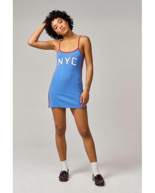 Urban Outfitters Blue Uo Nyc Cami Mini Dress