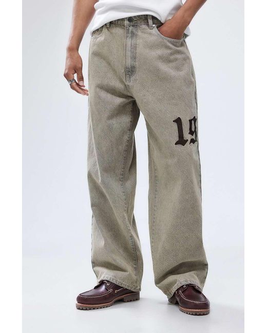 Ed Hardy Gray Uo Exclusive Sand Quilt Embroidered Jeans for men