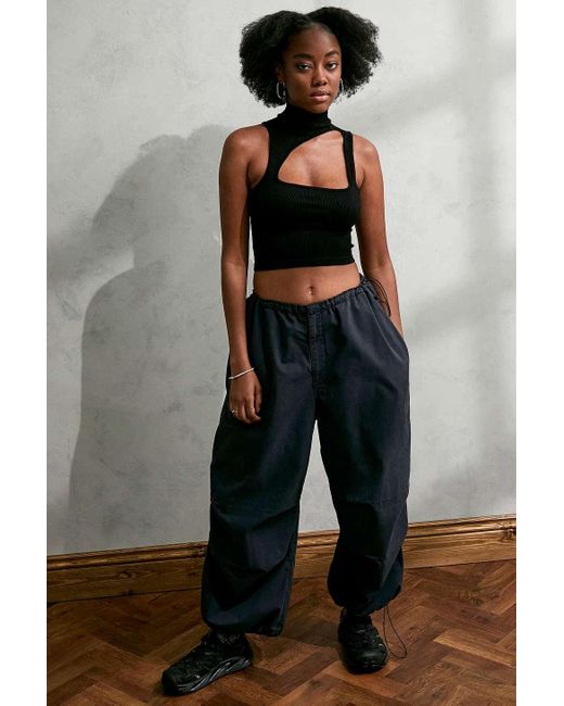 Urban Outfitters Uo Asymmetrical Cut-out Tank Top in Black | Lyst UK