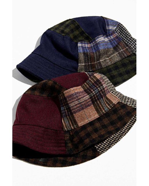 Cotton Uo Patchwork Menswear Bucket Hat 