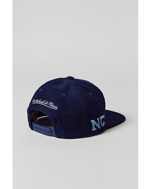 Mitchell & Ness Blue University Of North Carolina Tar Heels Cord Snapback Hat for men