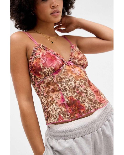 Out From Under Natural Mindy Animal Hibiscus Cami