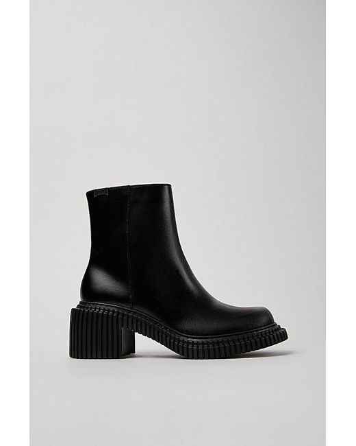 Camper Black Pix London Leather Zip-Up Boot