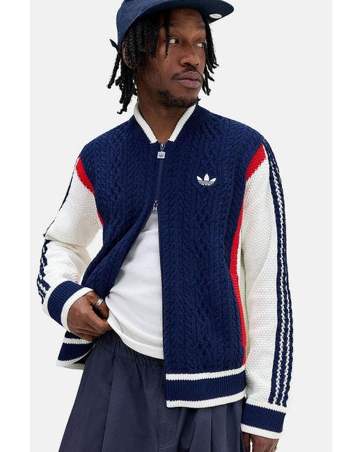 Adidas Blue Originals Navy & White Cardigan for men