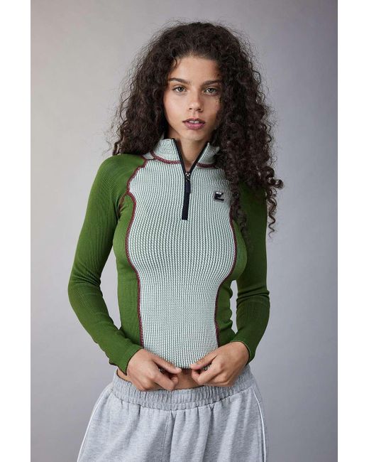 iets frans Green Shelly Waffle Track Top