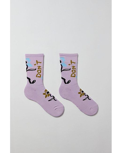 Urban Outfitters Purple Don'T Stress Crew Sock for men
