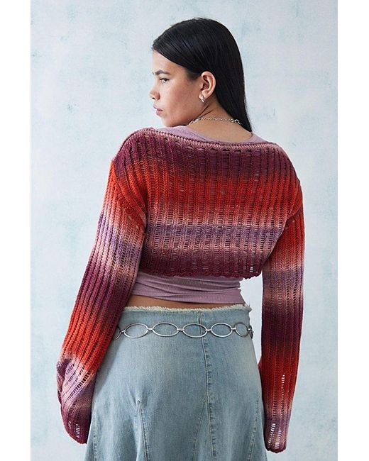 Urban Outfitters Uo Space-Dye Laddered Knit Shrug