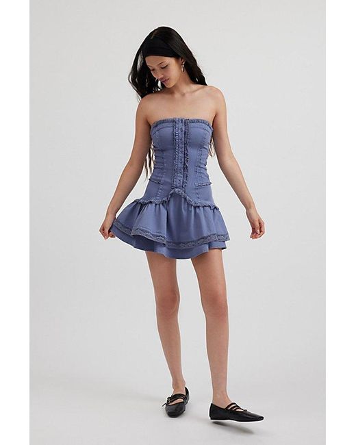 Kimchi Blue Vicki Strapless Mini Dress in Blue | Lyst