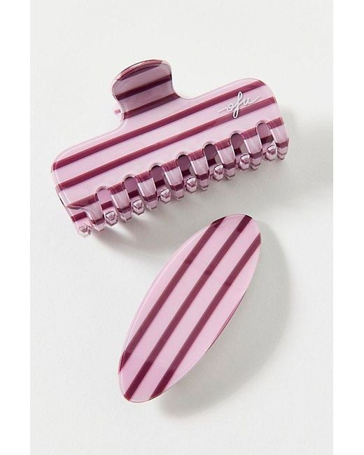 Out From Under Multicolor Patterned Claw Clip & Barrette Set