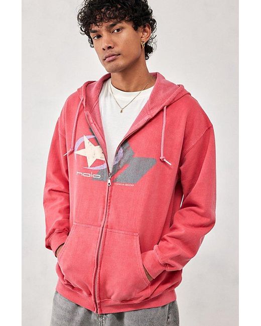 Urban Outfitters Red Uo Halo Zip-Through Hoodie Sweatshirt for men