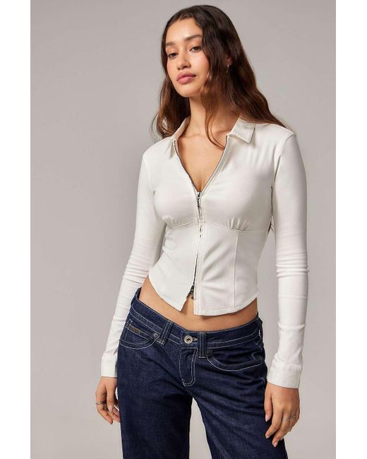 Silence + Noise White Silence + Noise Hailey Zip Through Shirt