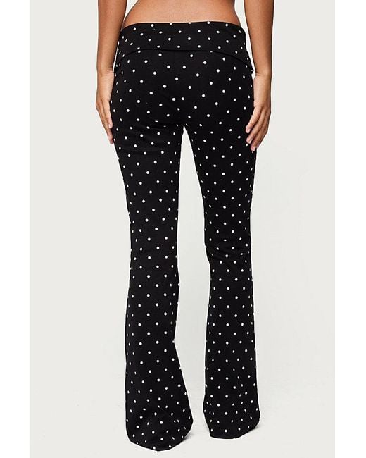 Edikted Blue Daliya Polka Dot Fold Over Pants