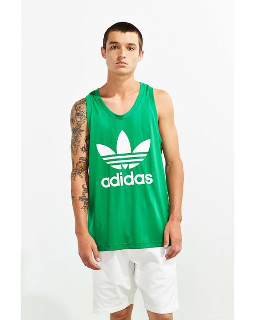 adidas Originals Synthetic Trefoil Tank Top in Green for Men | Lyst