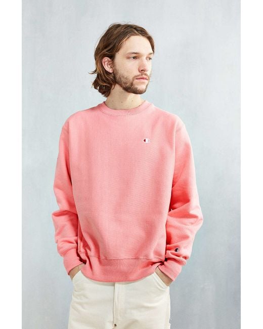 Champion Pink Reverse Weave Crew-neck Sweatshirt for men