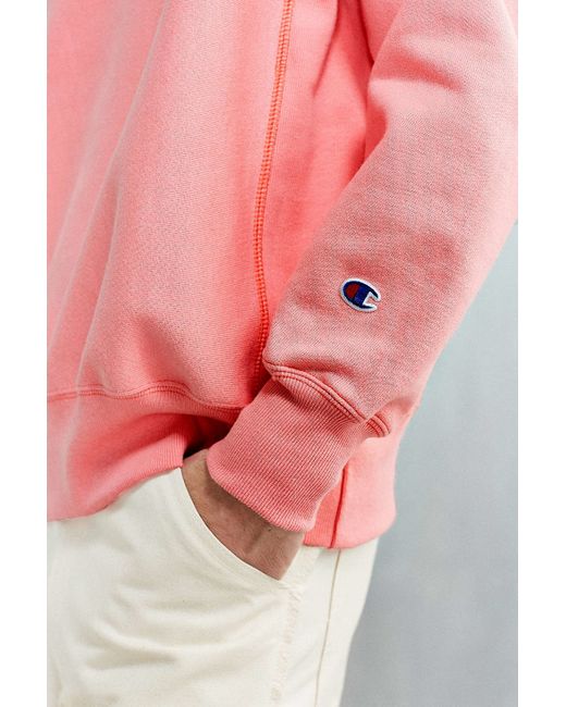Champion Reverse Weave Crew-neck Sweatshirt in Pink for Men | Lyst
