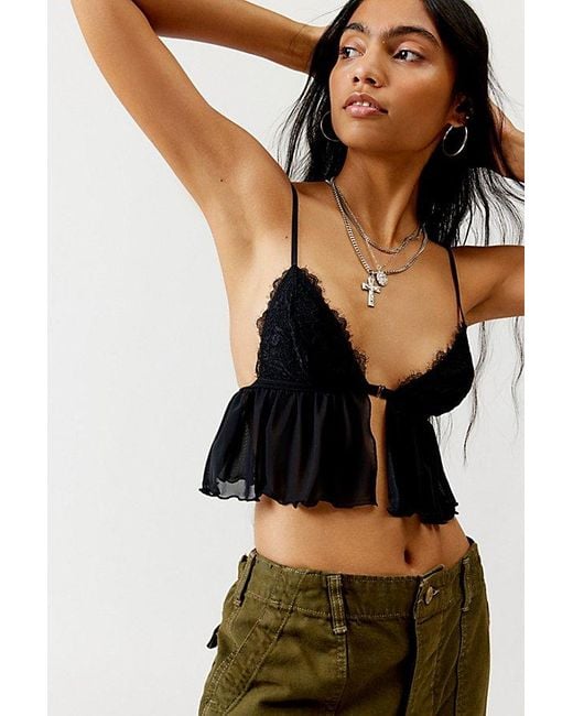 Out From Under Black Christy Butterfly Kisses Cropped Babydoll Bralette