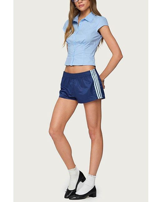 Edikted Blue Massie Tailored Button Up Shirt Top
