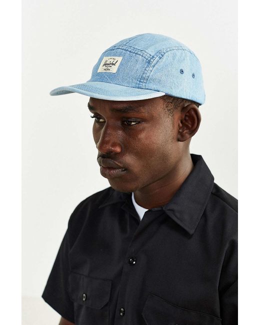 Herschel Supply Co. Glendale Faded Denim 5 panel Baseball Hat in