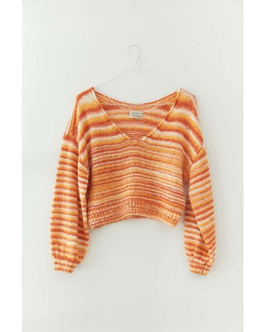Urban Outfitters Orange Uo Lyra Pullover Sweater
