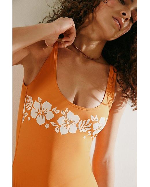 Billabong Brown On Island Time One-Piece Swimsuit