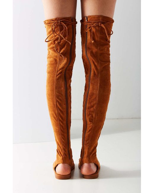 Jeffrey Campbell Olympus Over-the-knee Gladiator Sandal in Brown | Lyst