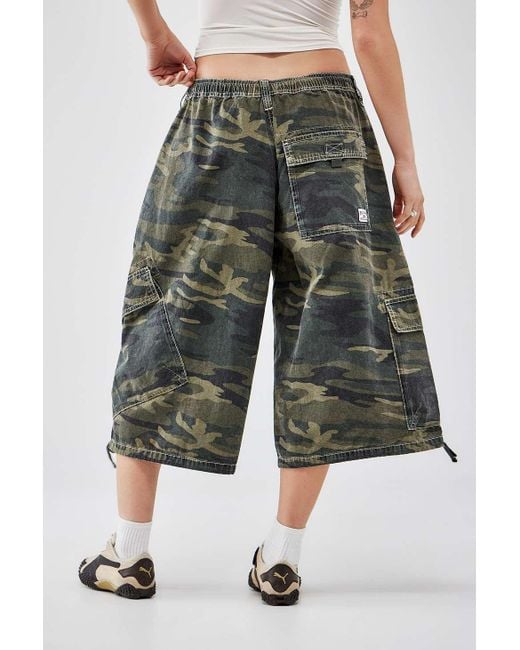 BDG Red Detroit Camouflage Cropped Cargo Pants