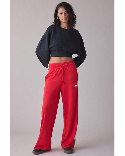Adidas Red Stadium Snap Split-Hem Track Pants
