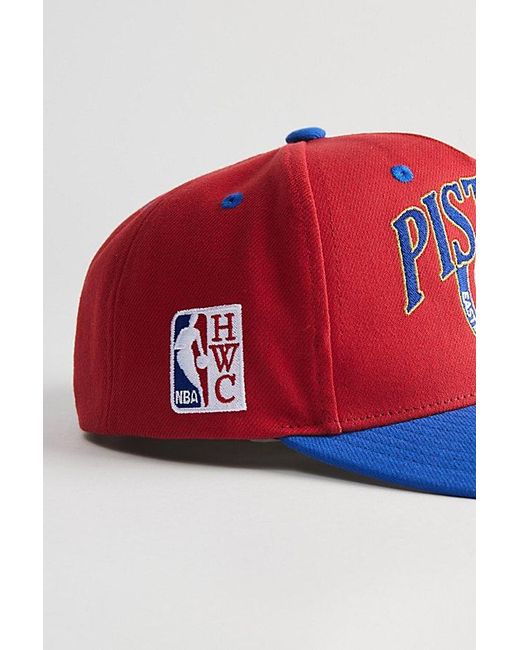 Mitchell & Ness Red Crown Jewels Pro Detroit Pistons Snapback Hat for men