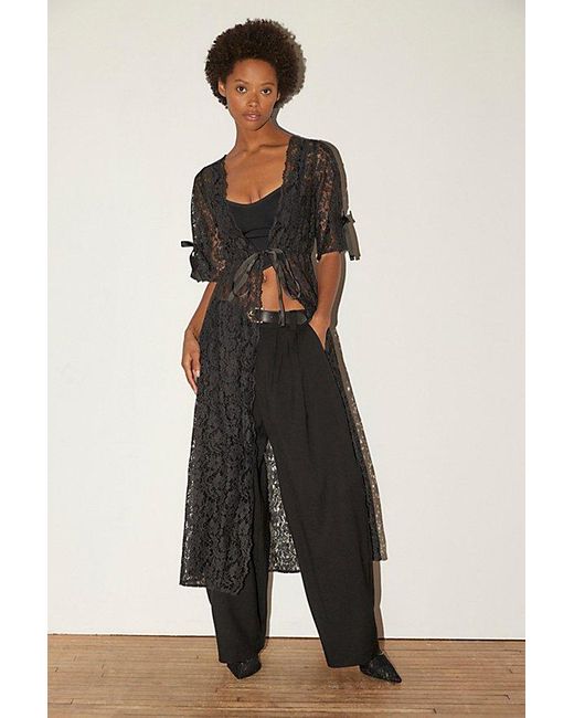 Urban Outfitters Black Sheer Lace Robe