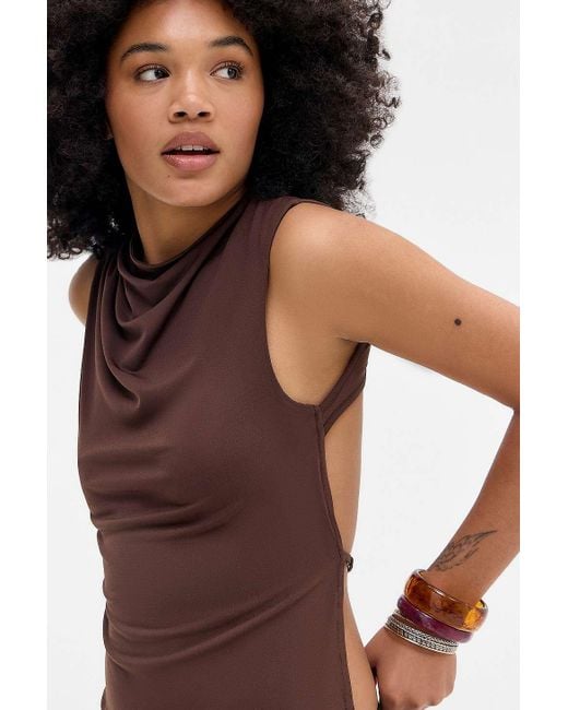 Silence + Noise Brown Silence + Noise Khia Backless Tank Top