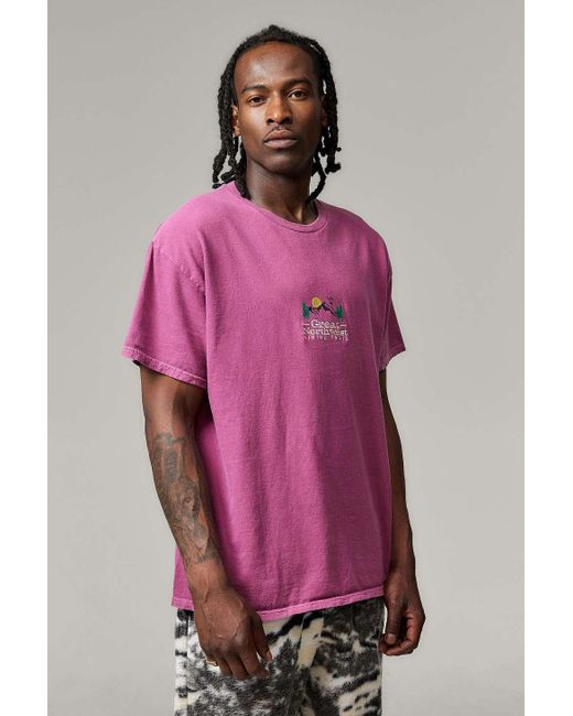 Urban Outfitters Purple Uo Northwest Embroidered T-shirt for men