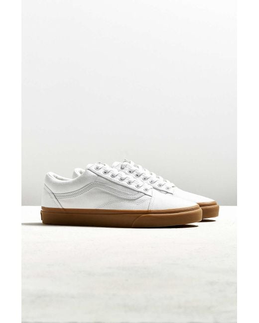 White vans with tan bottom sale