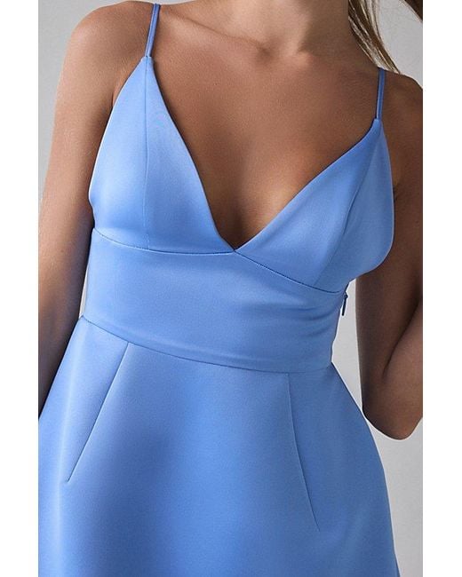 Kimchi Blue Blue Petit Fours Fit-And-Flare Satin Mini Dress