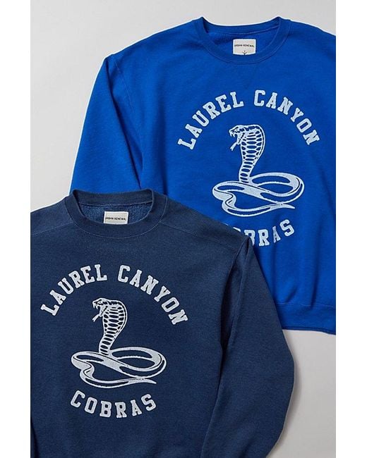Urban Renewal Blue X Life Clothing Remade Laurel Canyon Graphic Crew Neck Sweatshirt