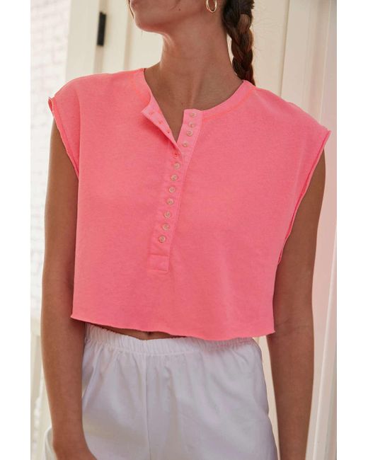 Out From Under Pink Casey Henley Muscle Tank